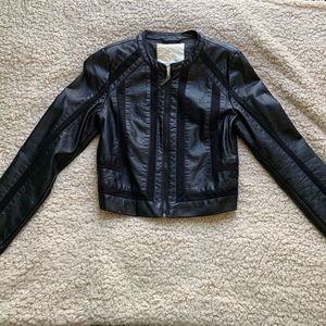 black leather jacket